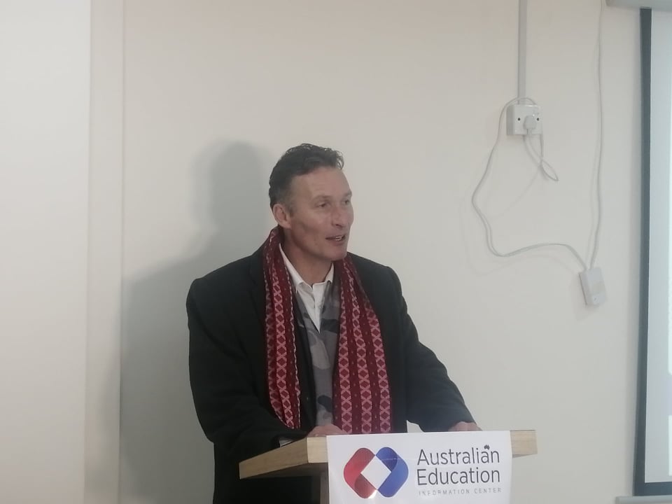 Australian Ambassador to Nepal, H.E. Peter Budd addresses the meet. 