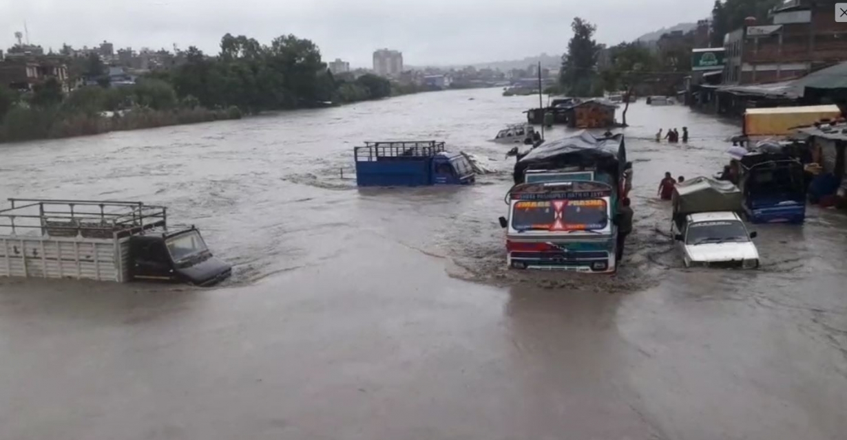 Floods triggered by incessant rainfall inundate Kathmandu Valley ...